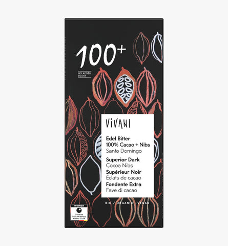 ויואני - שוקולד מריר 100% אורגני  - 80 גרם
