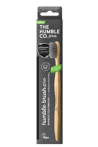 Humble Brush - מברשת שיניים PRO עם סיבים אנטיבקטריאליים רכים - צבע שחור
