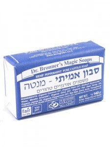 סבון אמיתי - ד"ר ברונר - סבון מוצק טבעי מנטה - 140 גרם - טבע ביוטי
